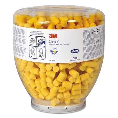 3M 391-1001 E-A-R Classic Refill Bottles, Foam, Yellow, Uncorded