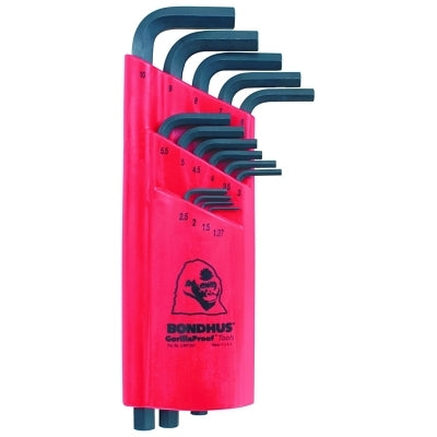 Hex L-Wrench Key Sets, 15 per holder, Hex Tip, Metric