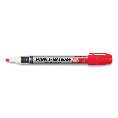 Paint-Riter+ Rough Surface Liquid Paint Marker, Red, 1/8 in tip, Fiber Nib
