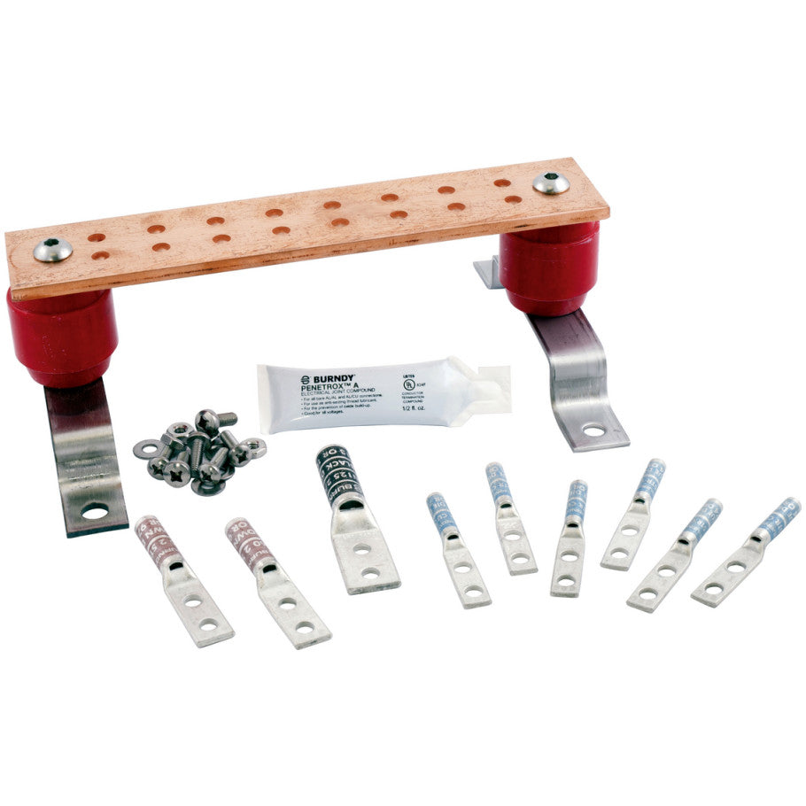 Grounding and Bonding, Grounding Bus Bar Kit, 2 X 10A, 9 Lugs, 6,-2, 2/0