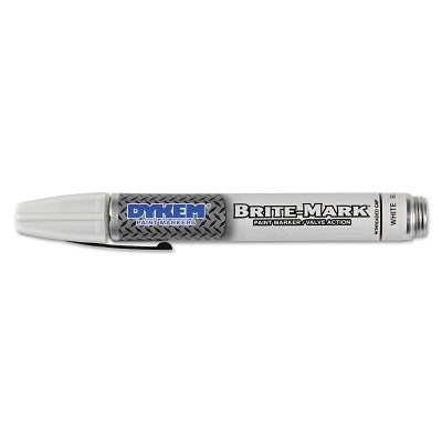 BRITE-MARK 40 Threaded Cap/Barrel Permanent Paint Marker, Valve Action, Medium, White