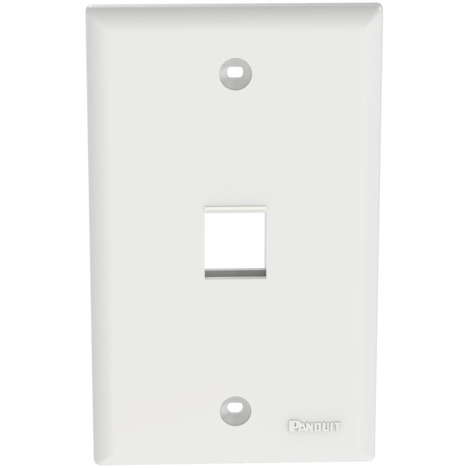 NetKey Flush Mount Keystone Faceplate, 1-Port, White
