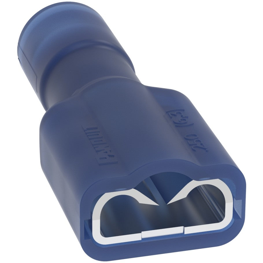 Reel Smart Female Disconnect with Butted Seam,Nylon-Insulated, Blue, Pack of 100, .250 in.Tab