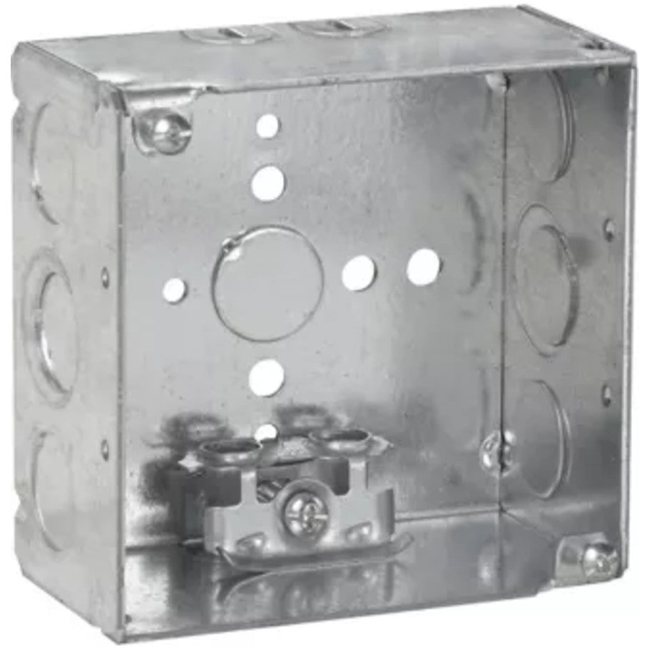 4 SQ MCI OUTLET BOX WELDED W/GROUND SCRE