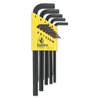 Hex L-Wrench Key Set, 13 per holder, Hex Tip, Inch