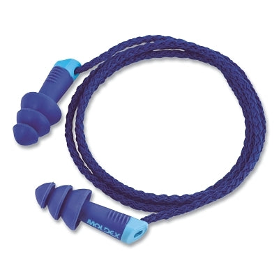 Alphas Reusable Earplug, Vinyl, Blue, Metal Detectable