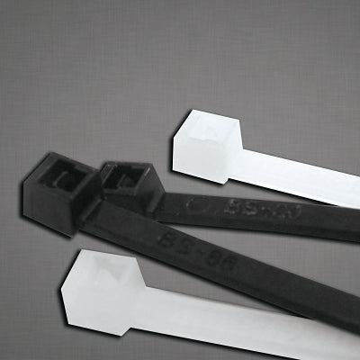UV Stabilized Cable Tie, 50 lb Tensile Strength, 14.6 in L, Black, 1000 EA/BG