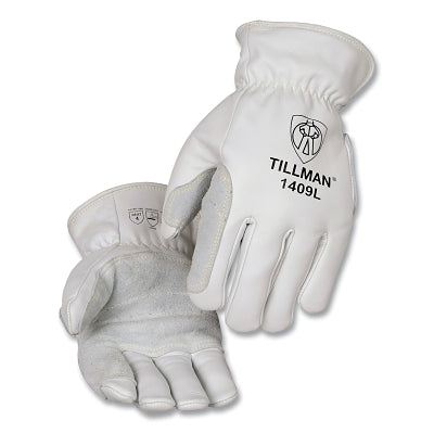HeatGuard Drivers Gloves, Small, Top Grain Cowhide/Split Cowhide Palm, Kevlar Stitiching, Shirred Wrist, Pearl