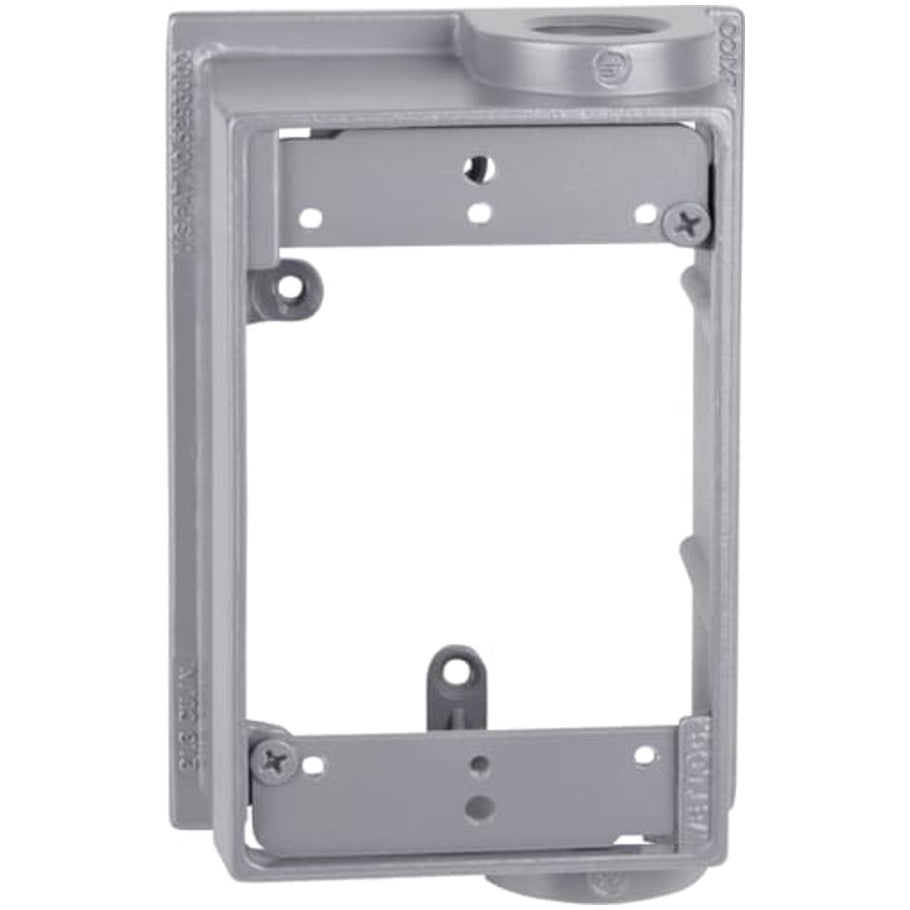 Red Dot Universal Device Box Extension Ring, Die-Cast Aluminum, 1-Gang, 1-7/8 in. Deep, Flanged, (2) 3/4 in. Hubs