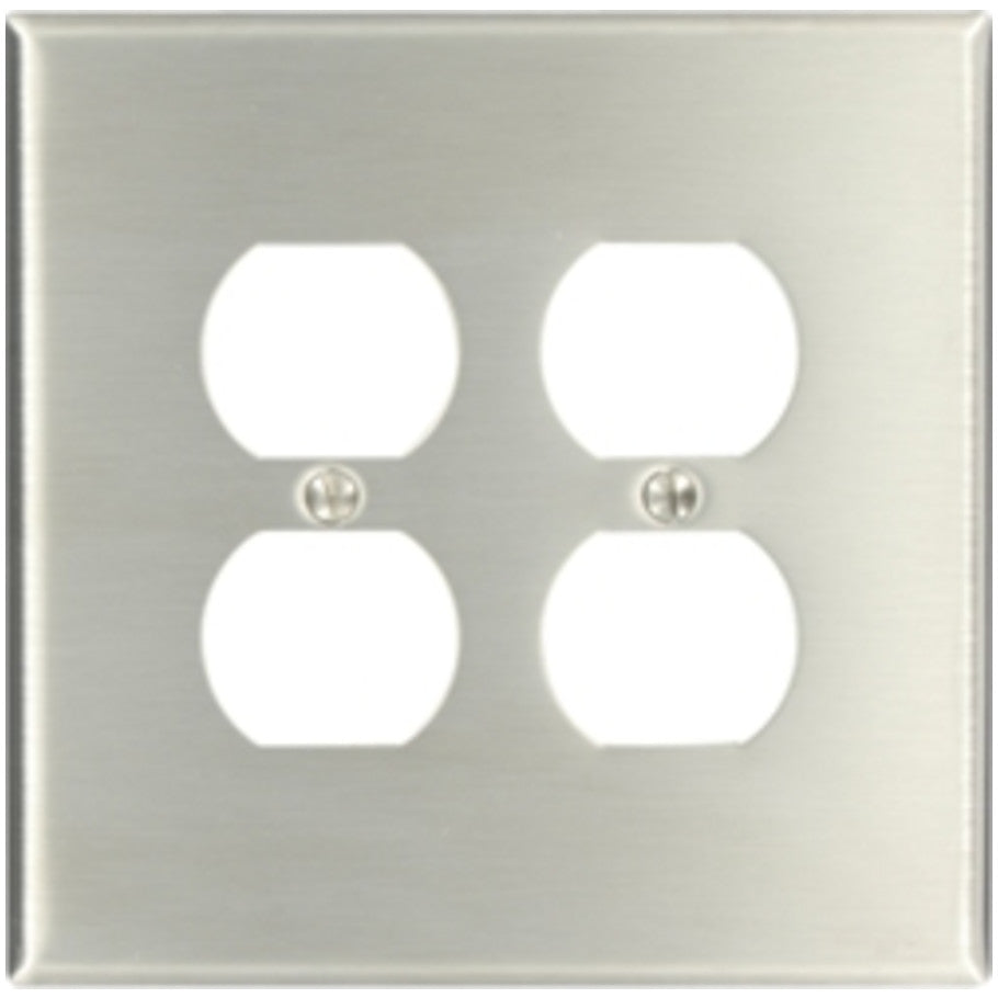 Type 302 Stainless Steel 2 Gang Device Mount Oversized Duplex Receptacle Wall Plate
