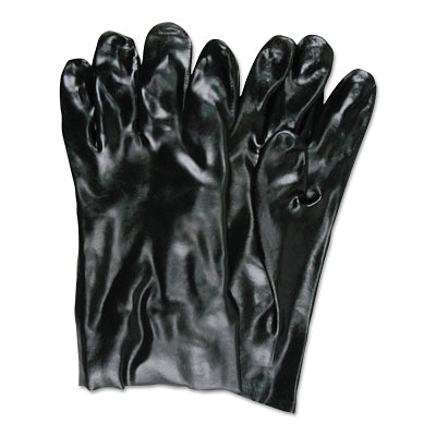Economy Dipped PVC Gloves, 10 in L, Large, Black