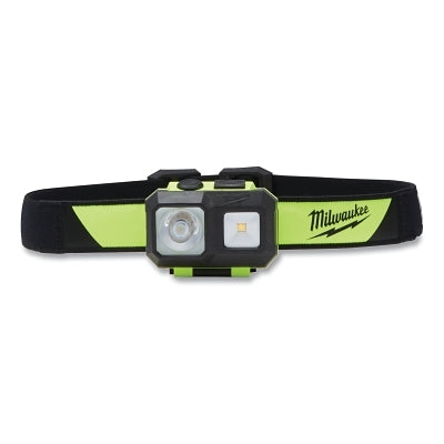 Intrinsically Safe Headlamp, 3-AAA Batteries, 300 lu, HiVis Lime Green, Class I, II, III/Div 1, Incl Batt/Straps/Adh/Wrench