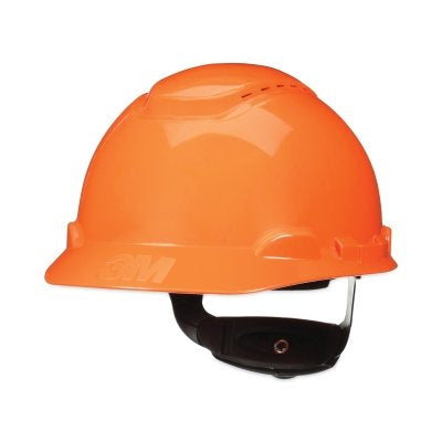 3M H-706SFV-UV SecureFit Pressure Diffusion Ratchet Suspension w/UVicator Hard Hats and Caps, Cap, Vented, Orange
