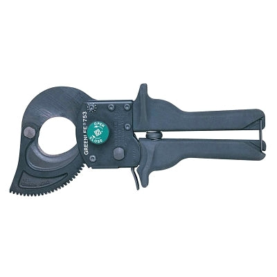 Ratchet Cable Cutters, 11 3/4 in, Shear Cut