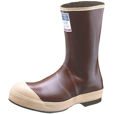 Neoprene Dipped Safety Footwear, Steel Toe, Size 15, 12 in H, Copper/Tan with Chevron Sole