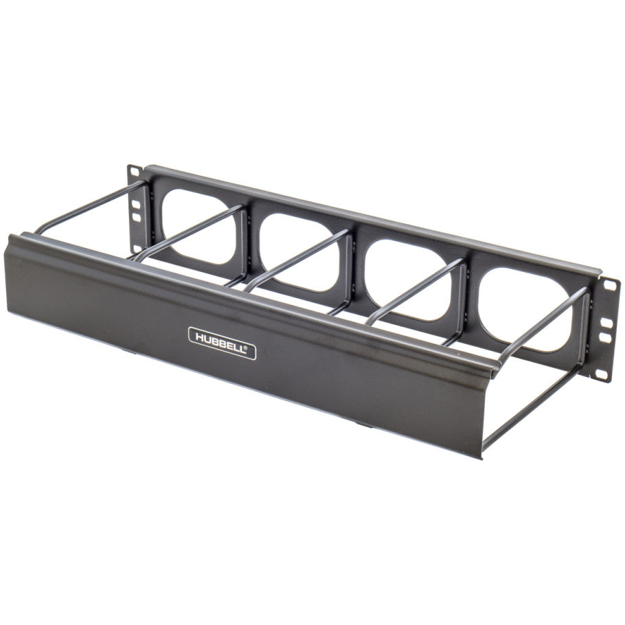 M Series Ring Cable Manager with 7 in. Front Extension   Cover, Horizontal, Black, 2 RU