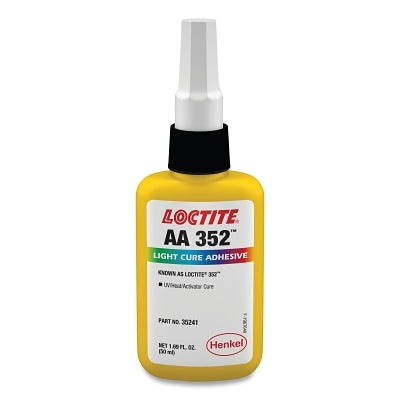 Loctite AA 352 Light Cure Adhesive, 50 ml, Bottle, Light Amber