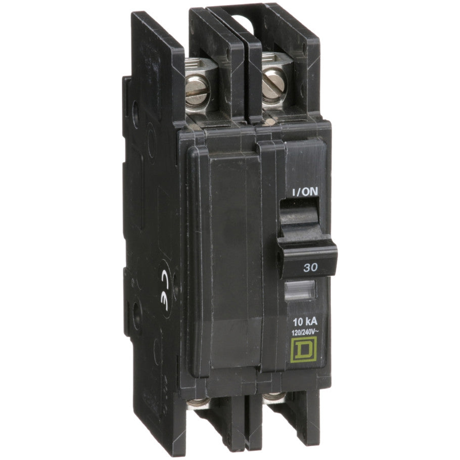 QO Miniature Circuit Breaker, Unit Mount, 10 kA, 120/240 Vac, 2-Pole, 30A