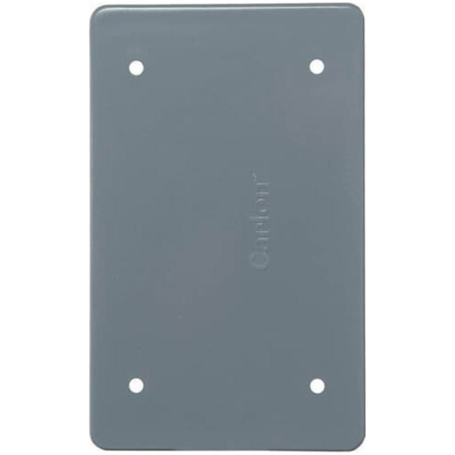 Carlon Weatherproof Cover, Non-Metallic, Paintable, Vertical, 1-Gang, Grey, Blank