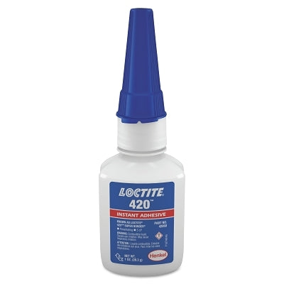 420 Super Bonder Instant Adhesive, Wicking Type, 1 oz, Bottle, Clear