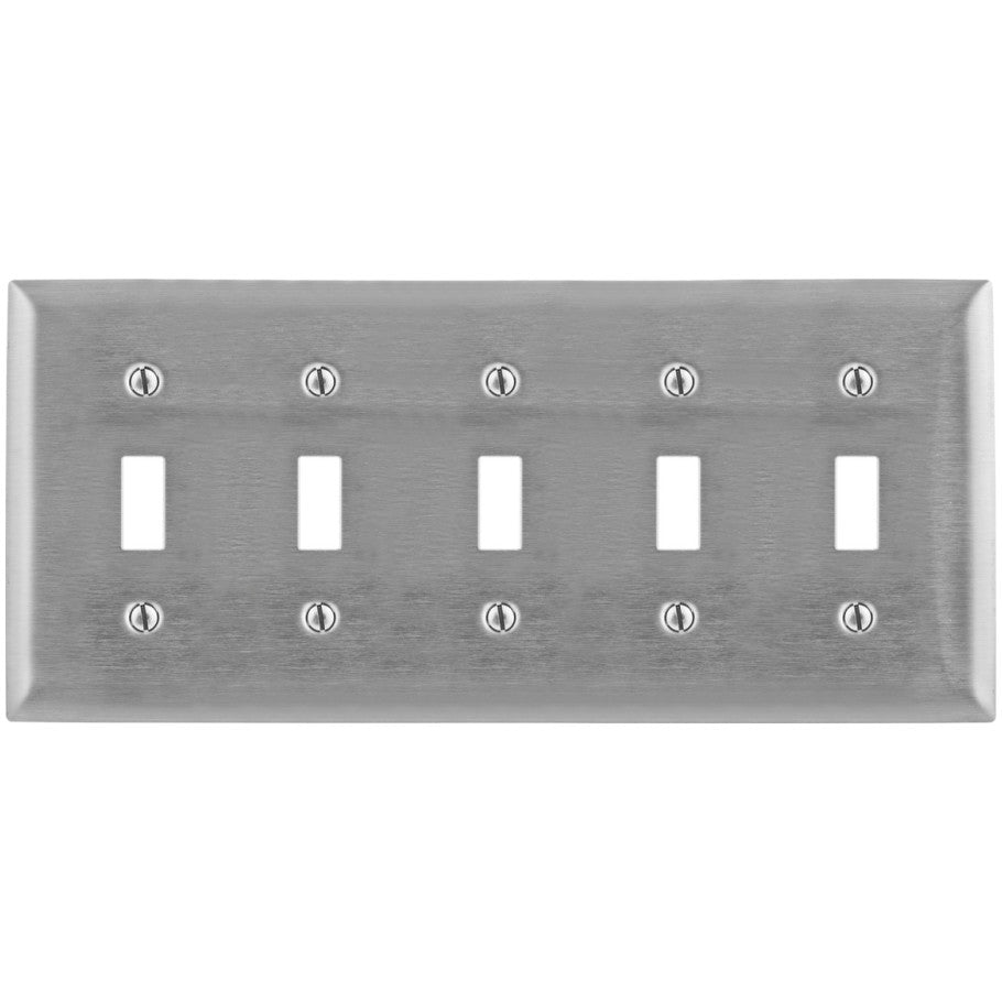 5 Gang Toggle Switch Stainless Steel Wall Plate