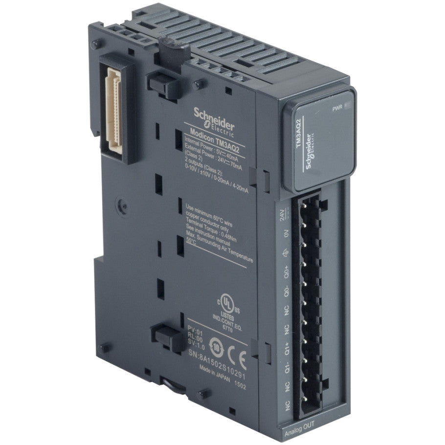 Analog output module, Modicon TM3, 2 outputs (screw) 24 VDC