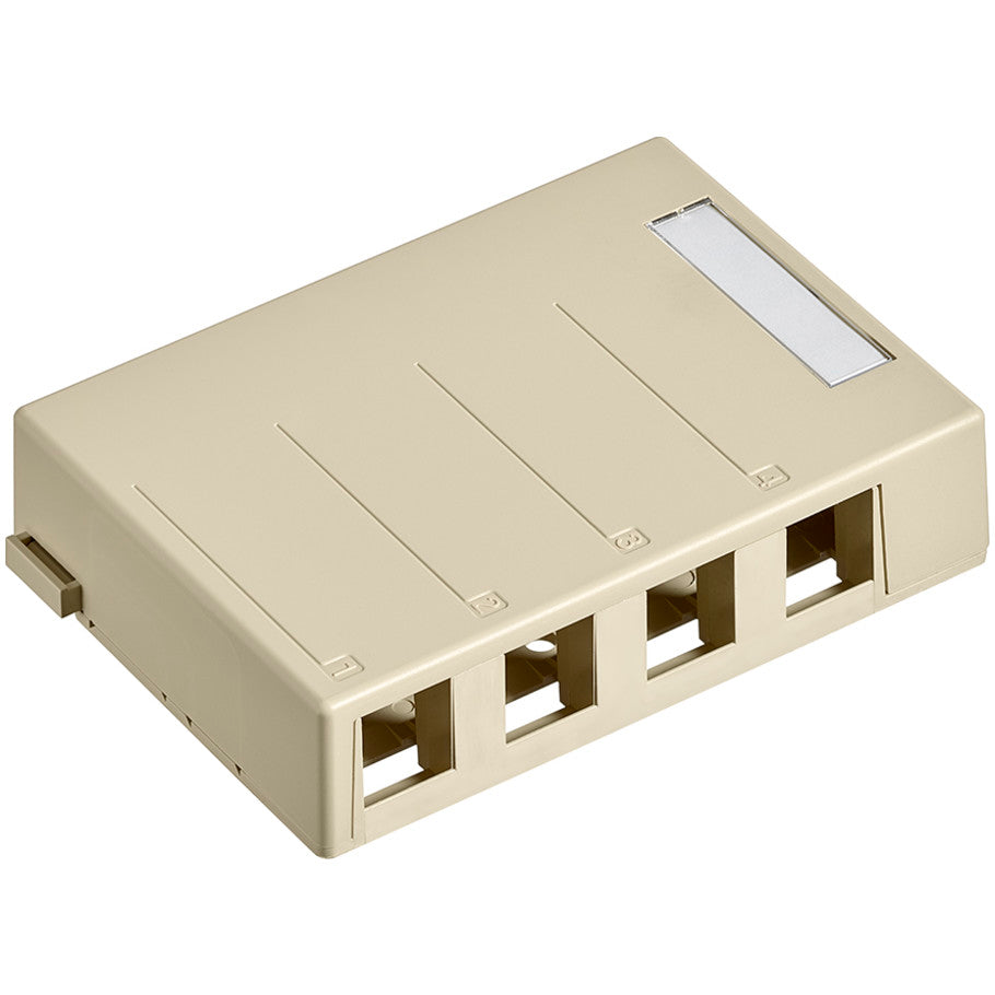 Surface-Mount QUICKPORT Box, 4-Port, Ivory