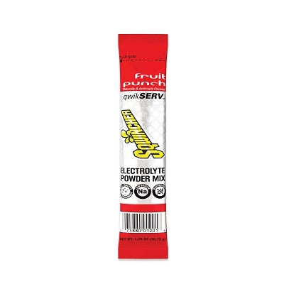 qwikSERV Electrolyte Powder Mix, 1.26 oz, Packet/Sticks, Yields 16.9 fl oz, Fruit Punch, 100 EA/CA