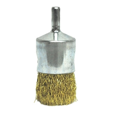 Coated Cup Crimped Wire End Brush, Brass, 20,000 rpm, 1" x 0.0118"