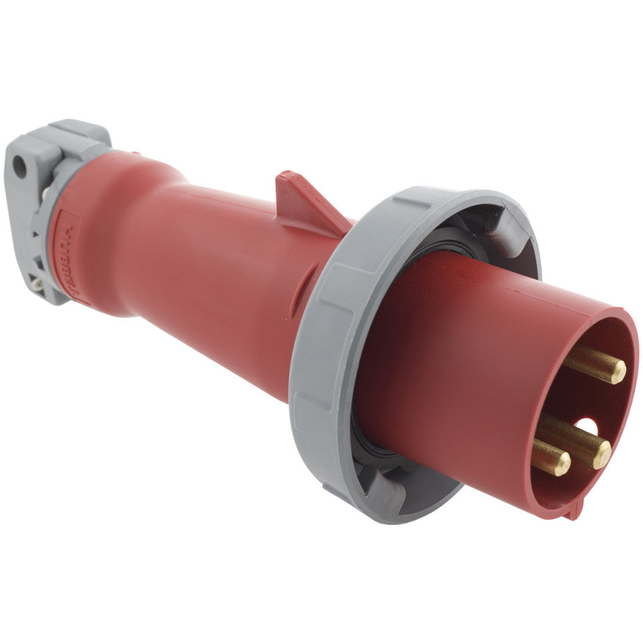 Pin and Sleeve Plug, 30 A, 480 VAC, 2-Pole, 3-Wire, Red