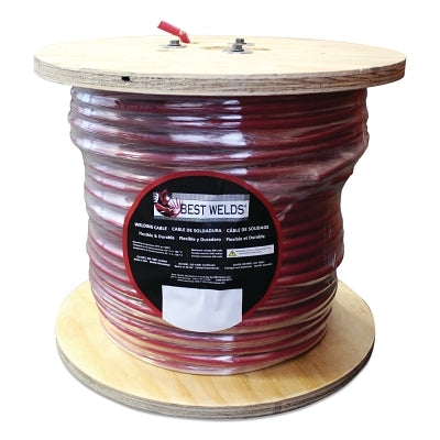 Welding Cable, 4 AWG, 500 ft L, Red