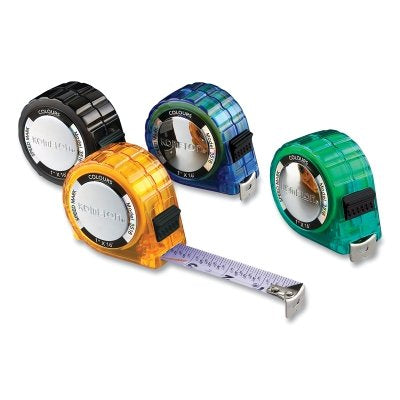 Colours Tape Measure, 16 ft x 1 in W, Assorted Colors