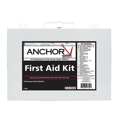 25 Person First Aid Kit, ANSI 2009, Metal Case