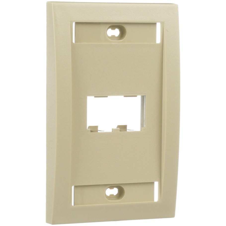 Mini-Com Executive Series Faceplate, 1-Gang, 2-Port, Electric Ivory