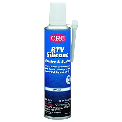 RTV Silicone Adhesive and Sealant, 8 oz Pressurized Tube with Select-A-BEAD Nozzle, 6.5 wt oz, White