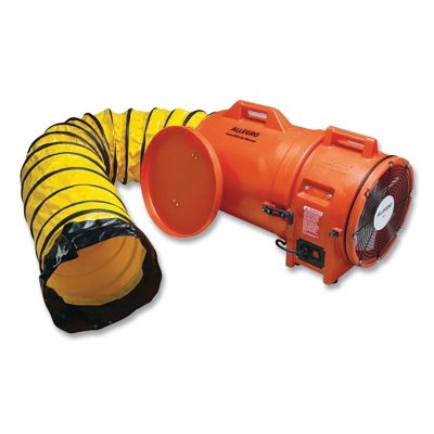 Axial AC Plastic Blower, 1 hp, 115 V/230 V, 12 in Blower w/Canister and 15 ft Ducting