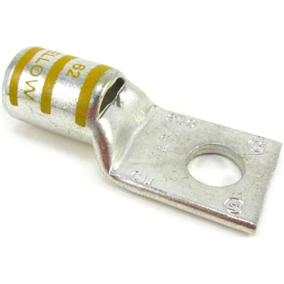 1-Hole Straight Standard Barrel Lug, 2.28 in., 250  kcmil, Yellow