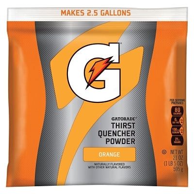 G Series 02 Perform Thirst Quencher Instant Powder, 21 oz, Pouch, 2.5 gal Yield, Orange