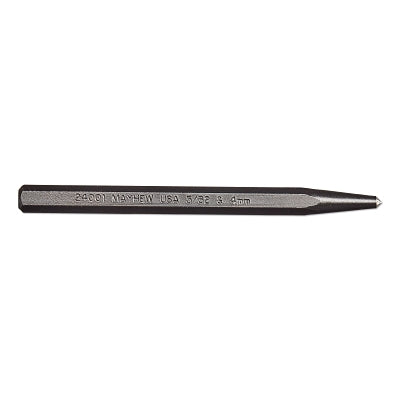 Center Punch - Full Finish, 4-1/2 in, 5/32 in tip, Alloy Steel