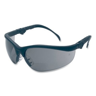 Klondike KD3 Series Bifocal Reader Safety Glasses, Gray Lens, Black Frame, 2.5 Diopter