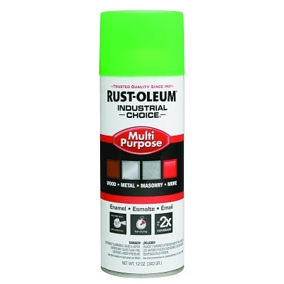 Industrial Choice 1600 System Enamel Aerosols, 12oz, Fluorescent Green, Hi-Gloss