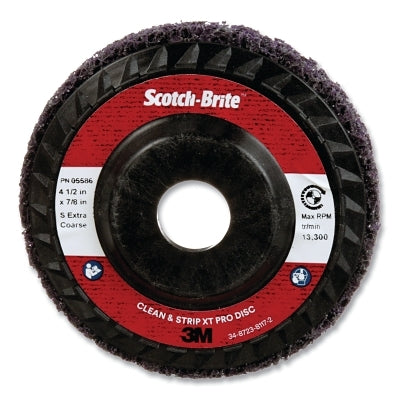 3M 638060-05586 Clean and Strip XT Pro and XT Pro Extra Cut Disc, 4.5 in dia x 0.875 in arbor, 13300 RPM, Silicon Carbide, Extra Coarse