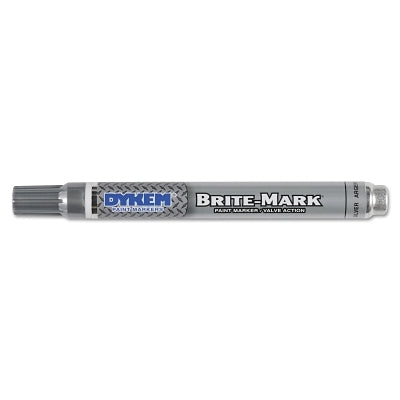 BRITE-MARK Medium Permanent Paint Marker, Valve Action, Silver
