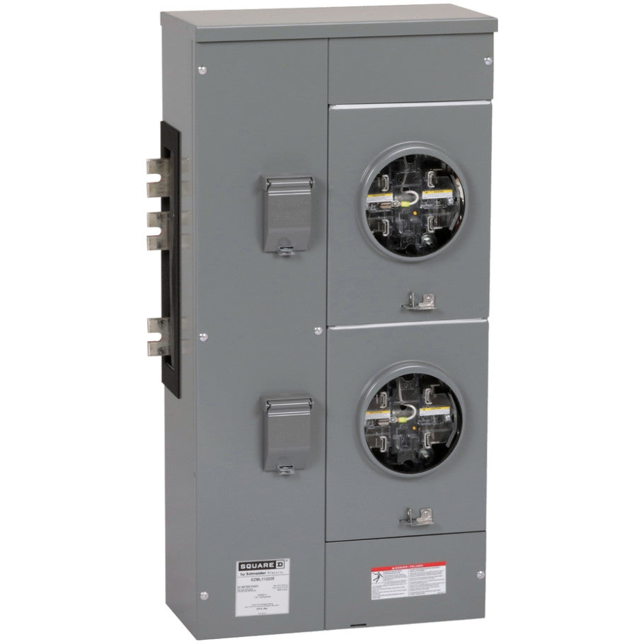 EZ Meter Pak EZML Commercial Branch Unit, 5 Jaw Ringless Socket With Lever Bypass and Jaw Release, 225A, 1 Phase IN