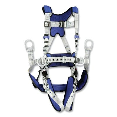 3M 1401140 ExoFit X100 Comfort Tower Climbing Safety Harness, Back/Front/Hip D-Rings, Small, Quick-Connect/Tongue Buckle
