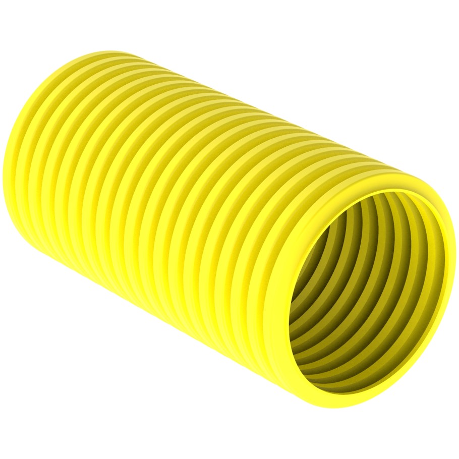 Slit Wall Corrugated Loom Tubing, Yellow, 10 ft.