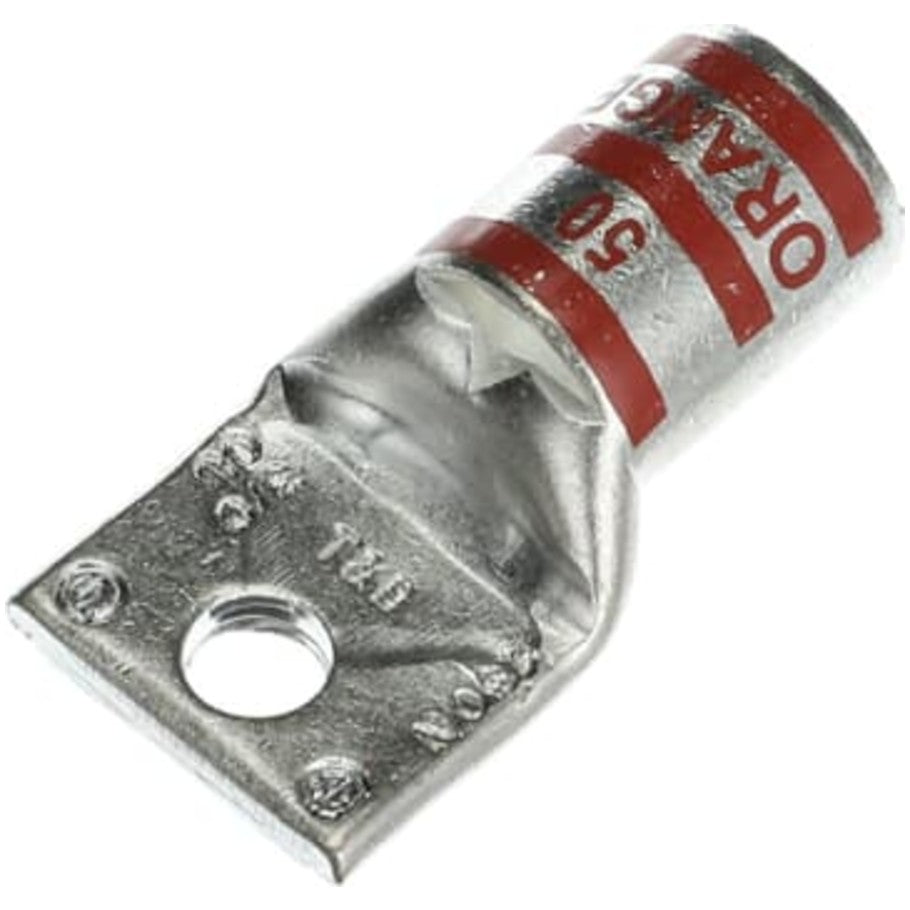 1-Hole Straight Standard Barrel Lug, 1-3/4 in., 3/0 AWG, Orange