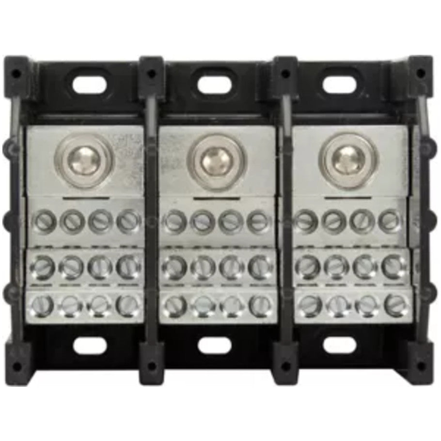 Power 3-Pole 310A Terminal Blocks-Mounting Holes Within Barriers