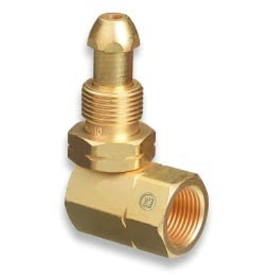 Brass Cylinder Adaptor, From CGA-510 POL Acetylene To CGA-510 POL Acetylene 90