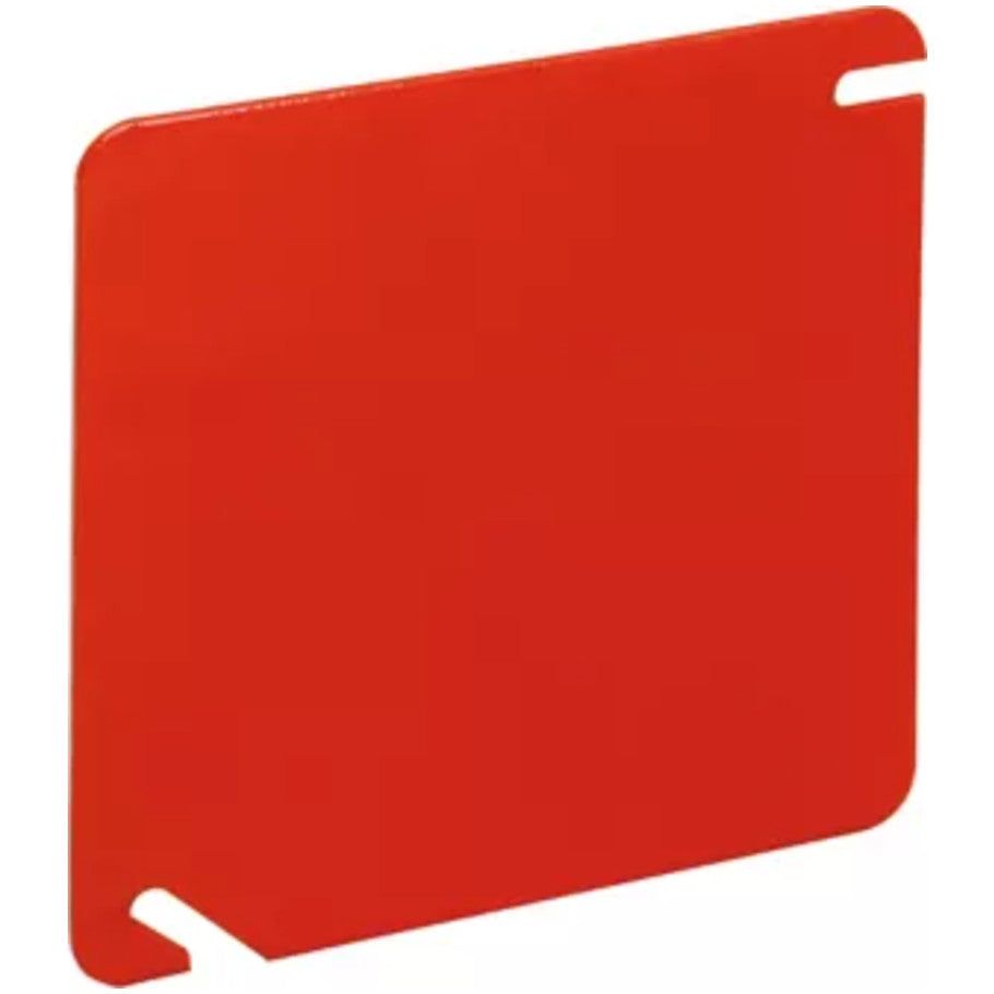 Red Steel 4 in. Square Box Cover